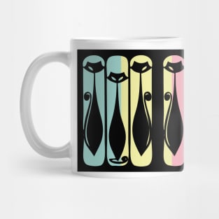 Mid Century Pastel Cats Mug